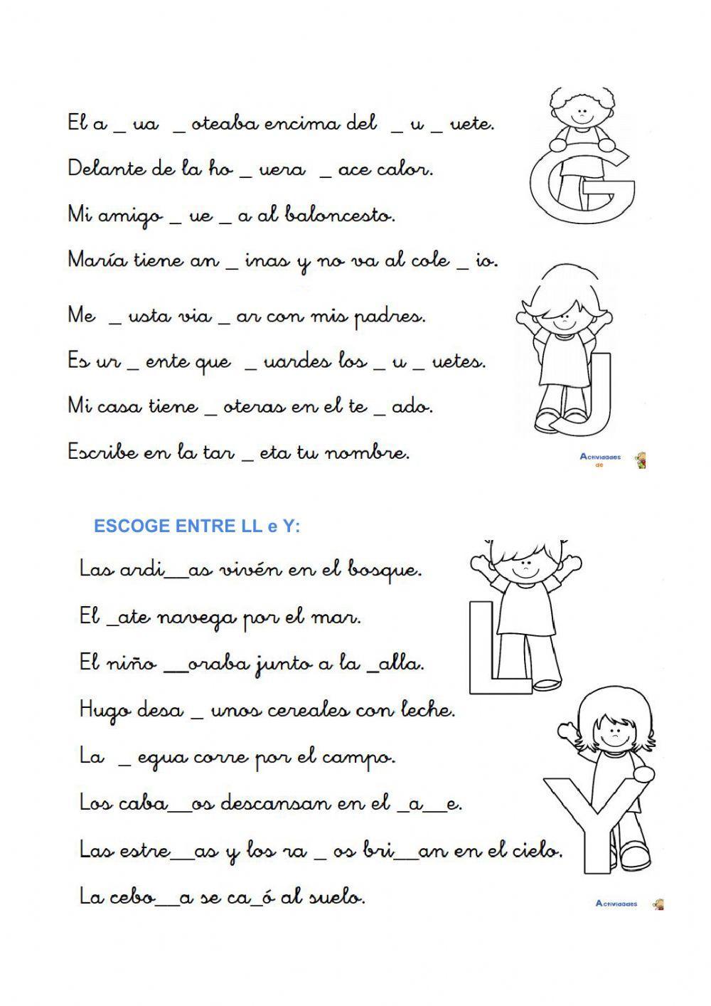 Ejercicios de ortografía