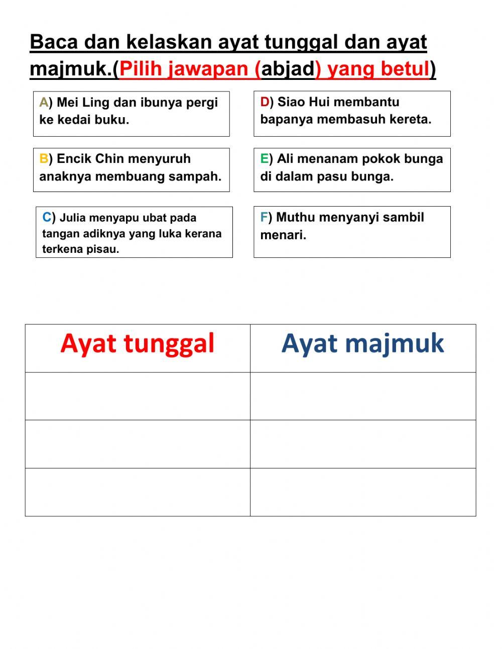 BM AYAT TUNGGAL DAN AYAT MAJMUK T3