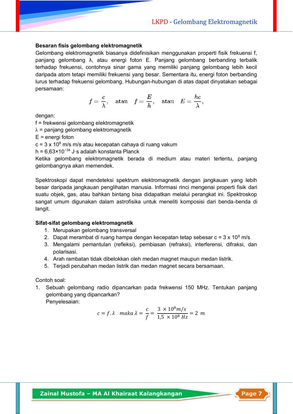 LKPD Digital Fisika Gelombang Elektromagnetik