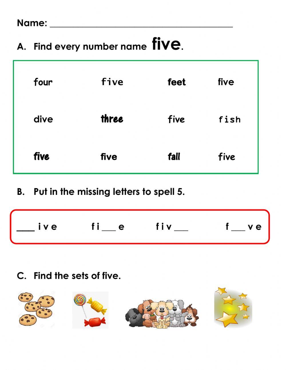 Number 5 - name and sets