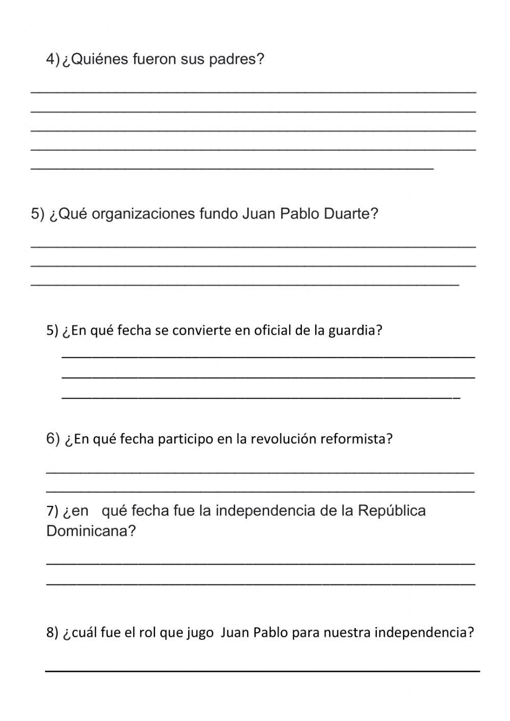 Biografia de juan pablo duarte