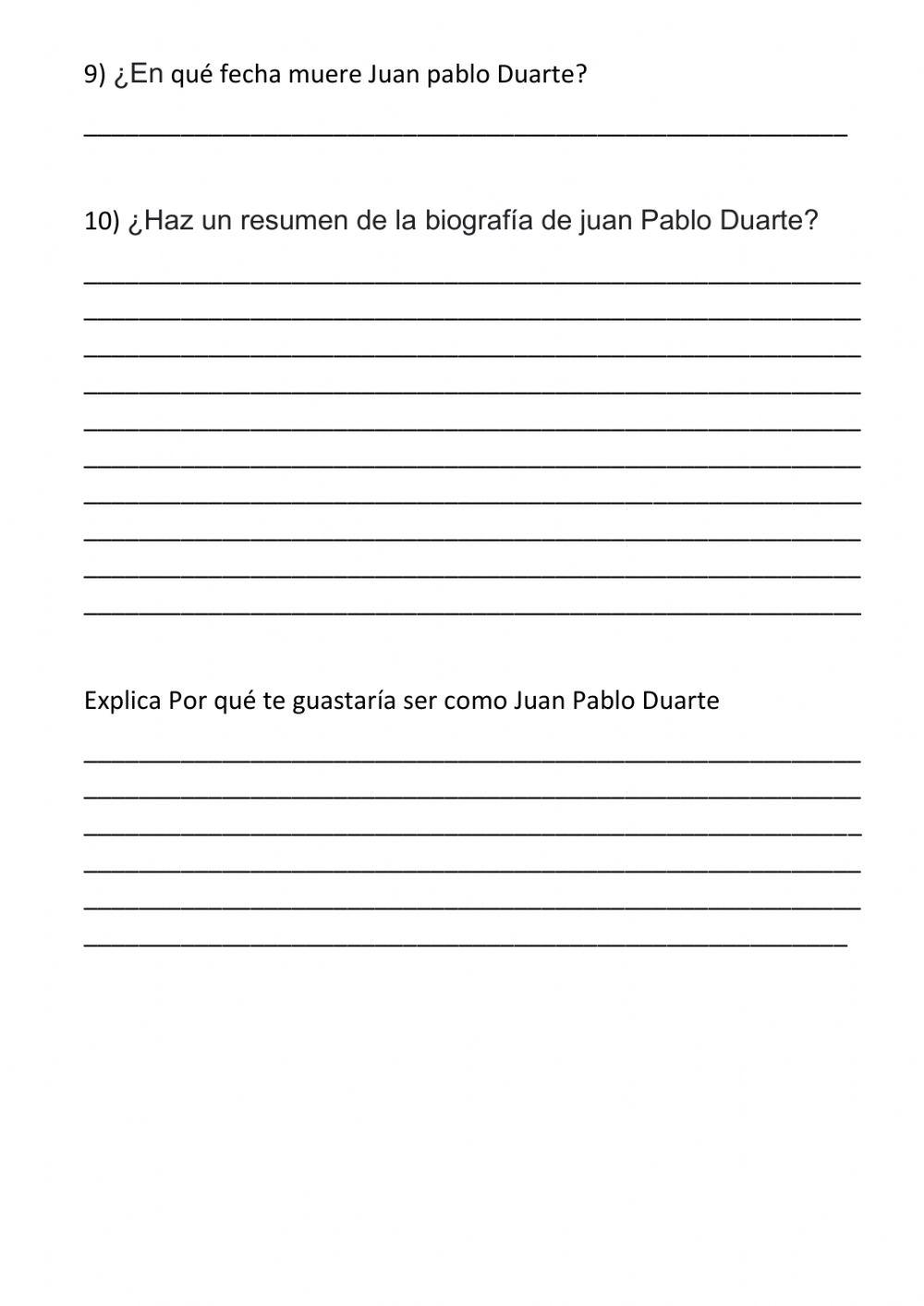 Biografia de juan pablo duarte