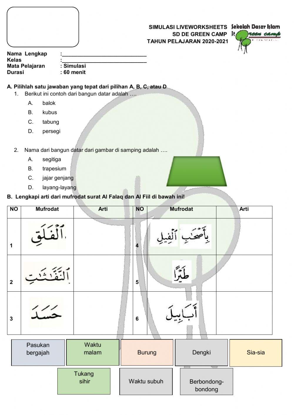 Worksheets Simulation worksheet | Live Worksheets