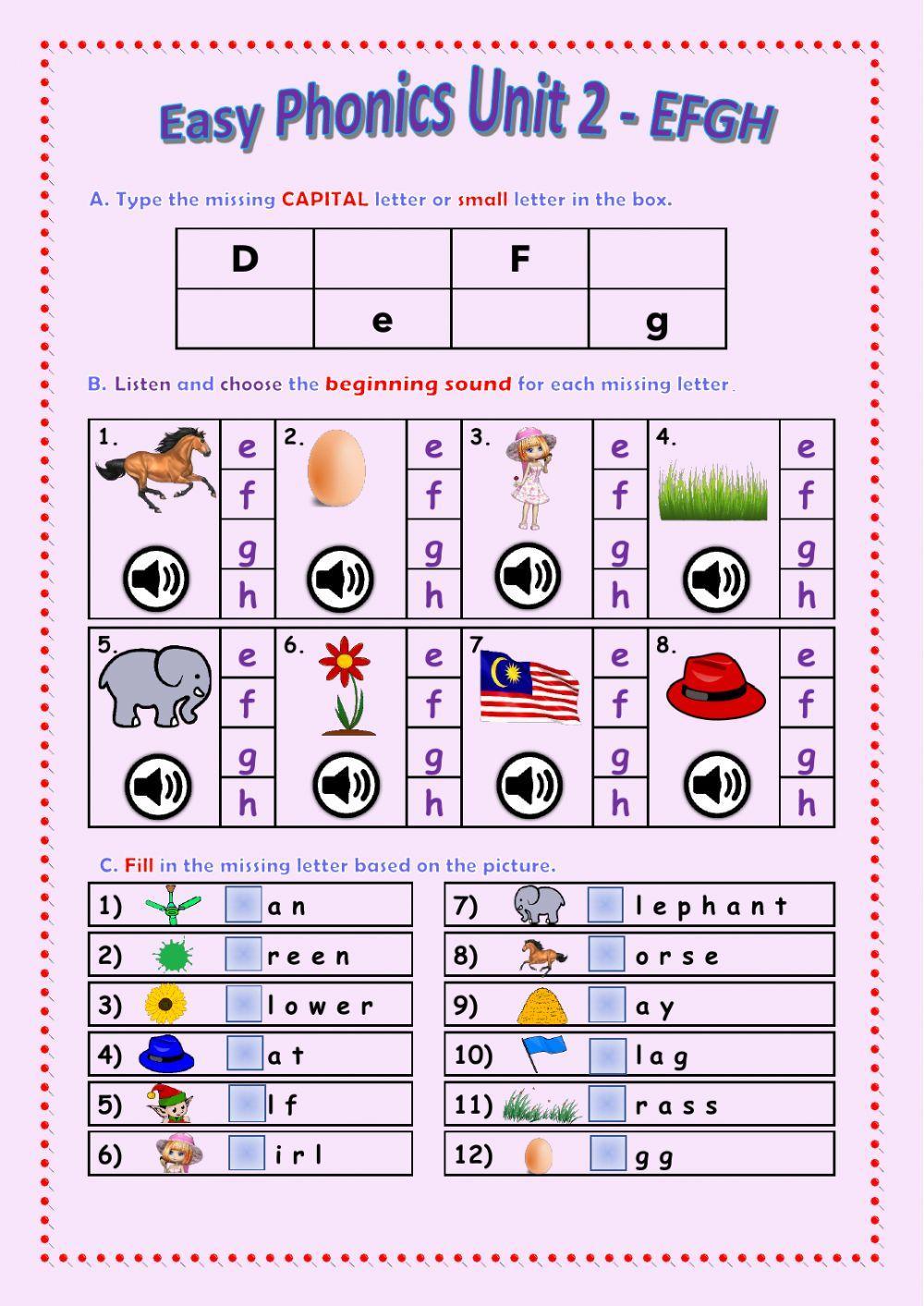 Easy Phonics Unit 2 EFGH