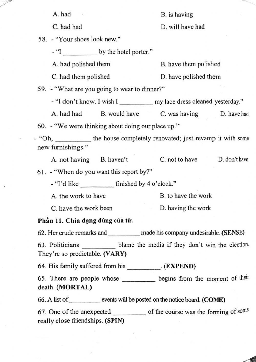 Đề thi đánh giá năng lực ngoại ngữ Tiếng Anh vào lớp 10 Chuyên ngoại ngữ - Số 19.2