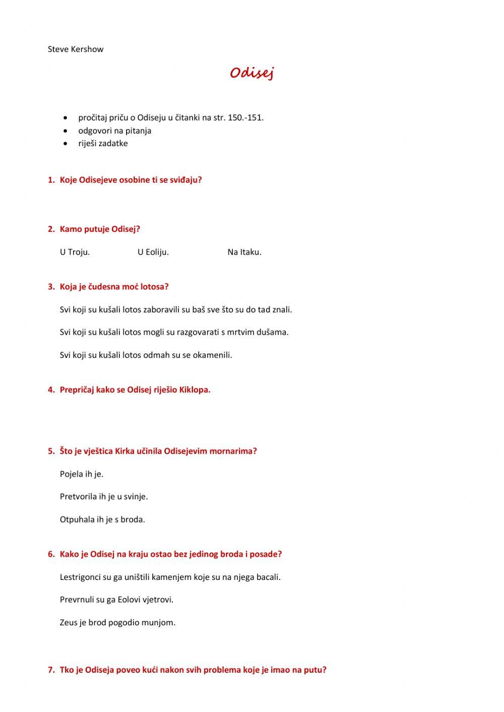 MIT S.Kershaw, Odisej