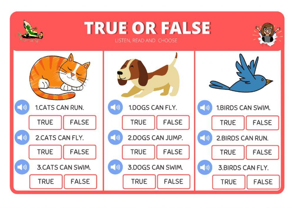 Pets can True-False