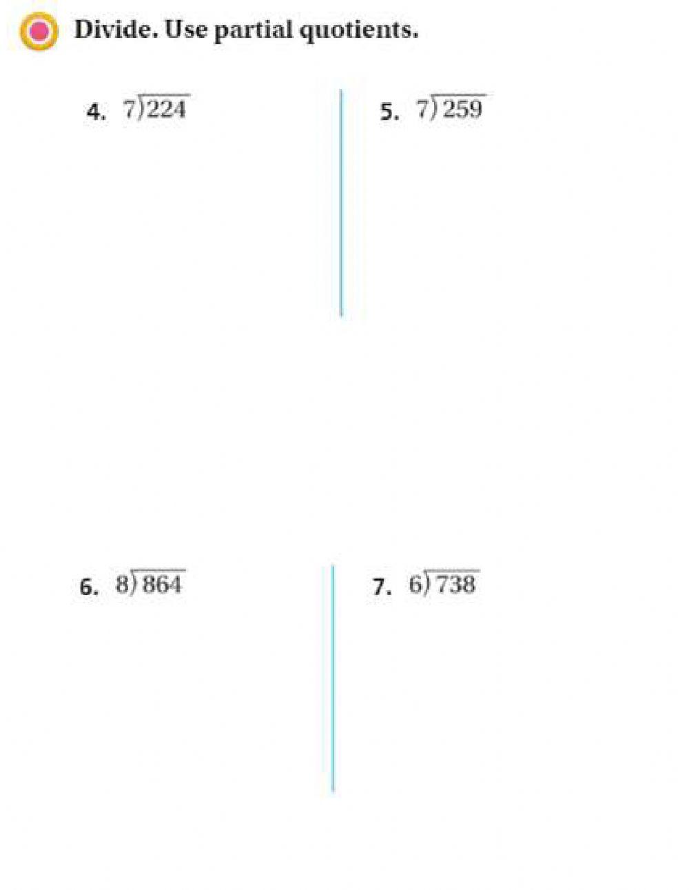 Divide using partial Quotients