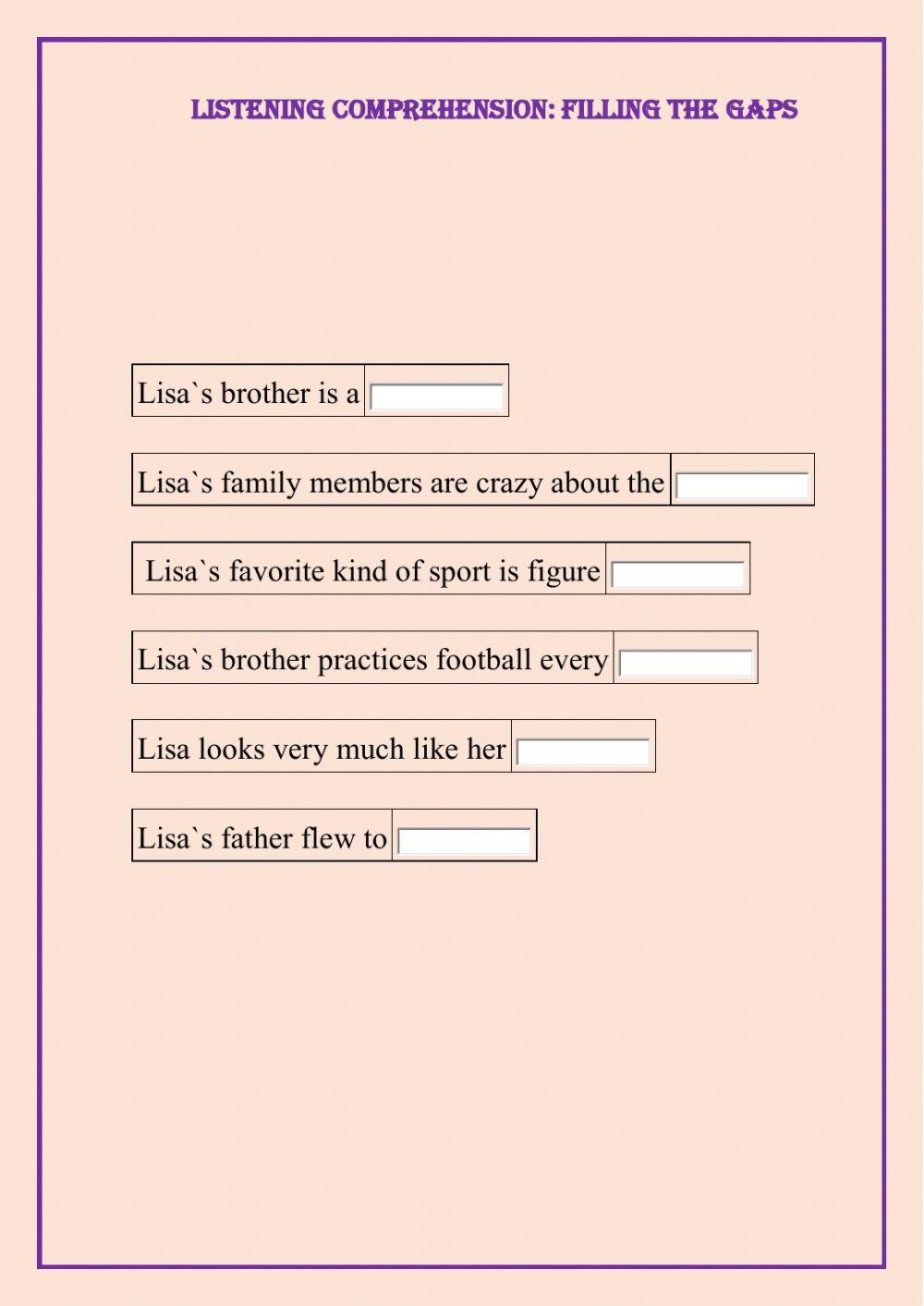 Listening comprehension