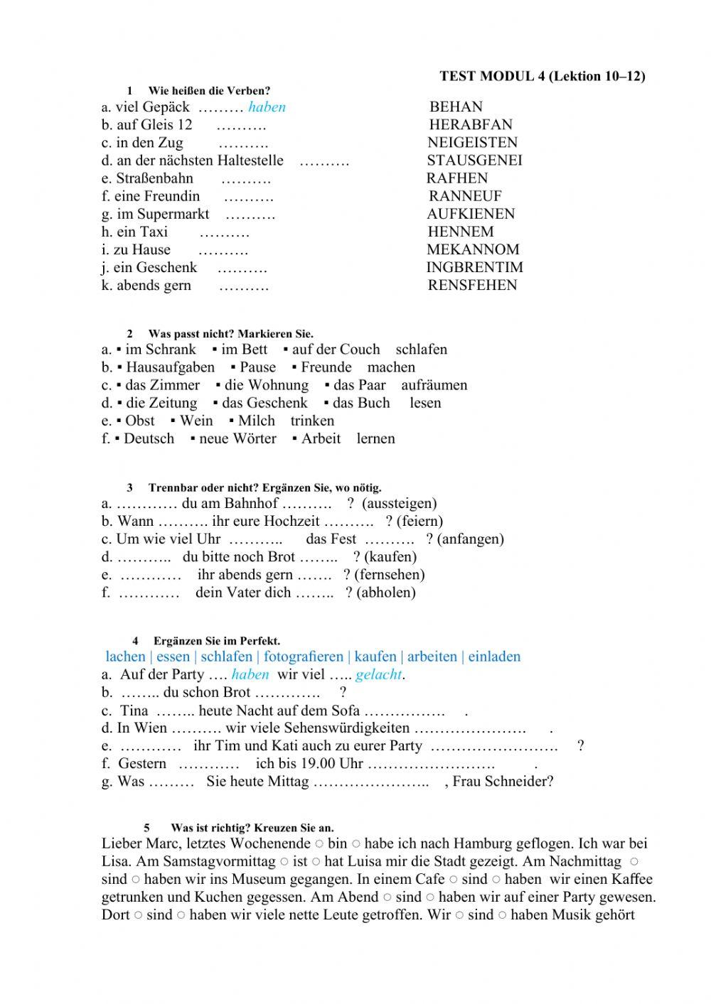 Menschen A1.1, Modul 4