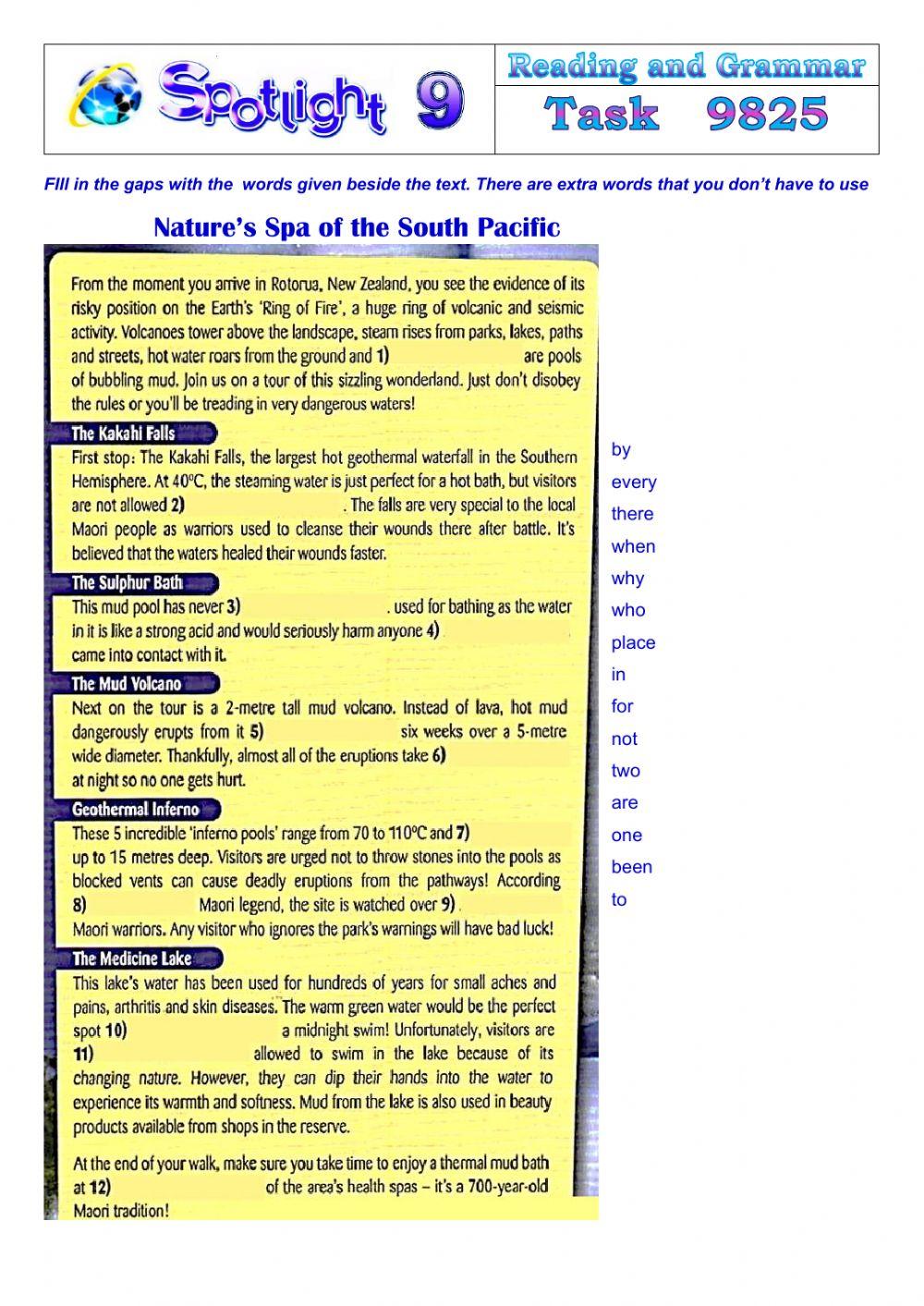 Spotlight 9 Task 9825