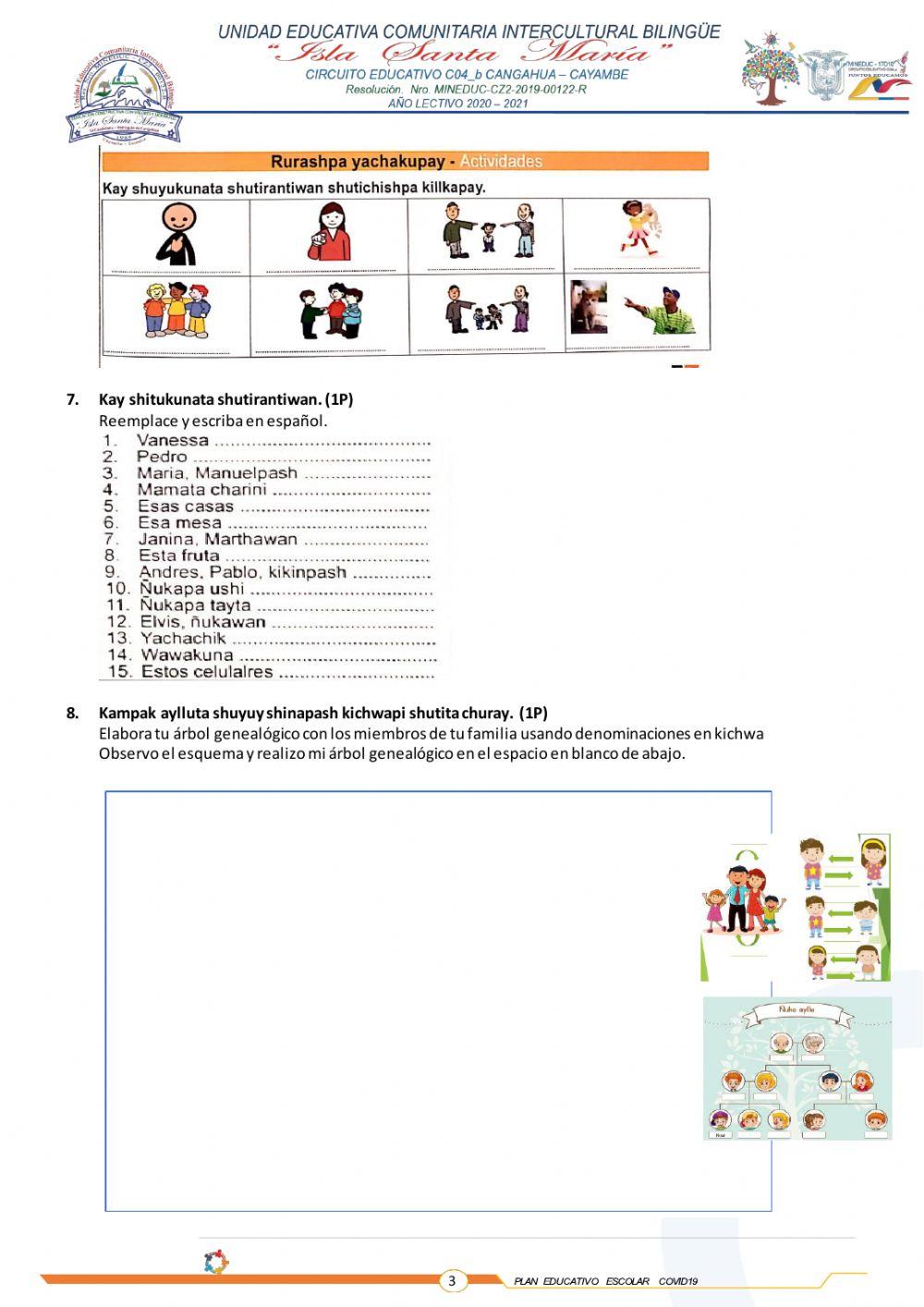 Examen Lengua Kichwa