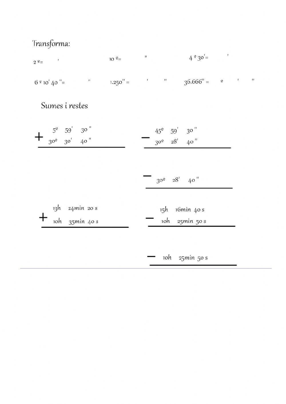 Operacions amb angles