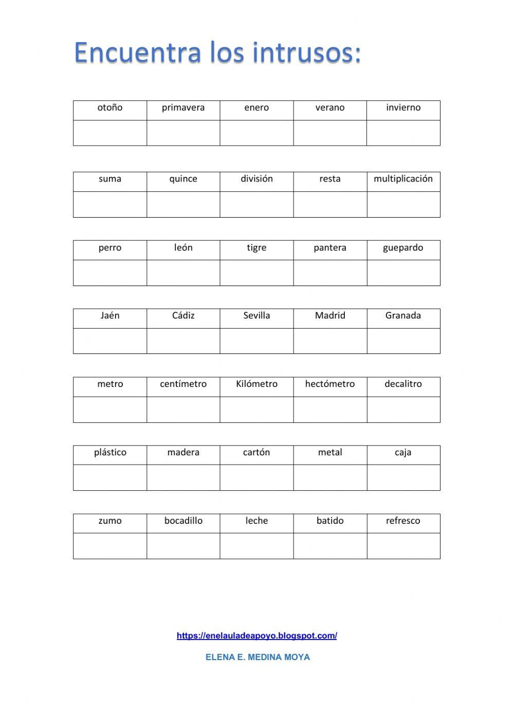 Encuentra los intrusos