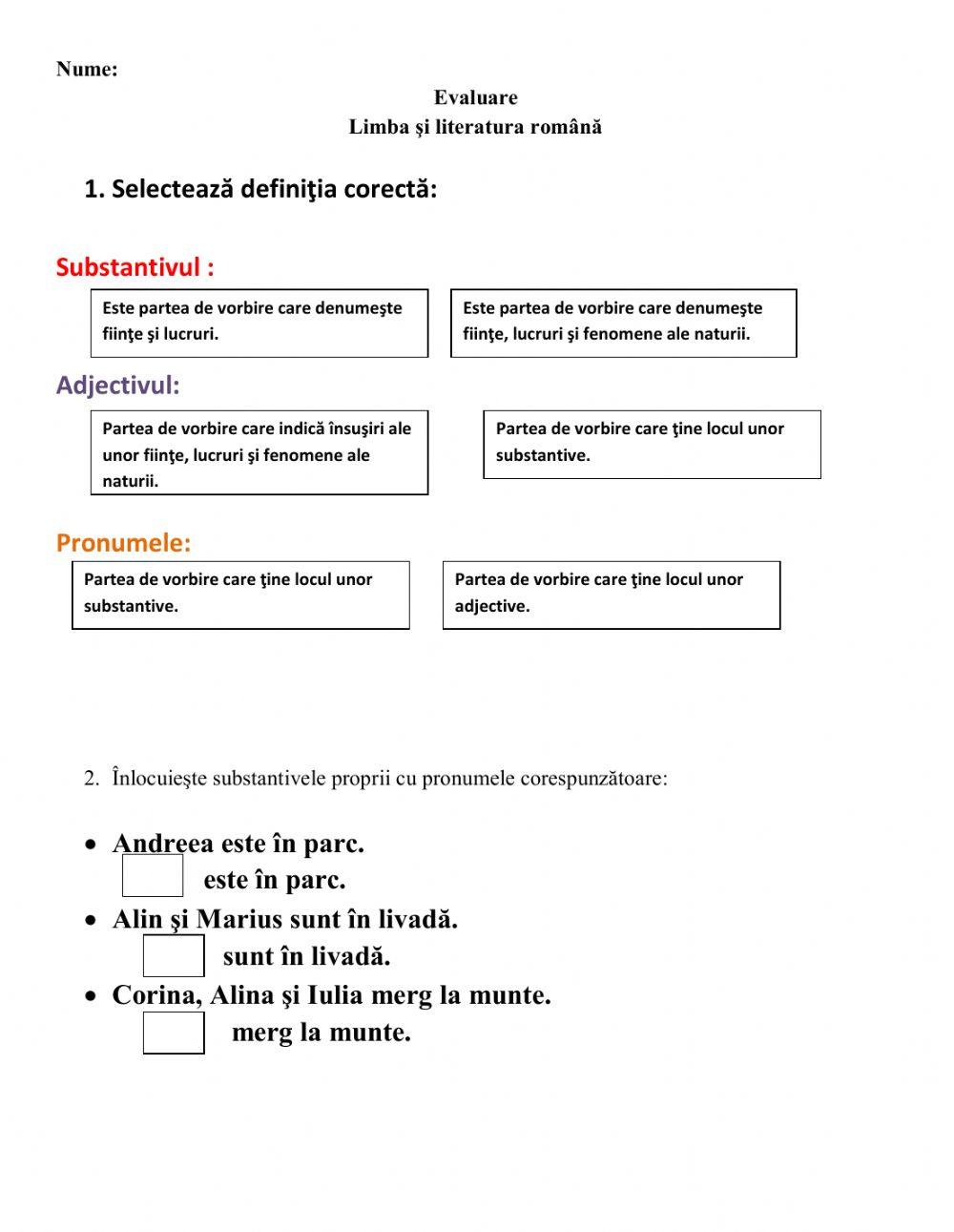 Evaluare semestriala