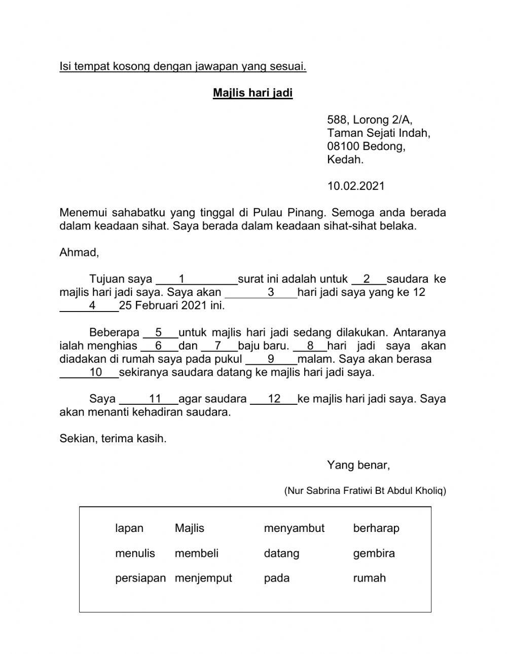 Latihan asas karangan