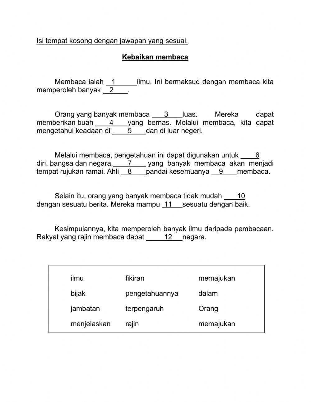 Latihan asas karangan