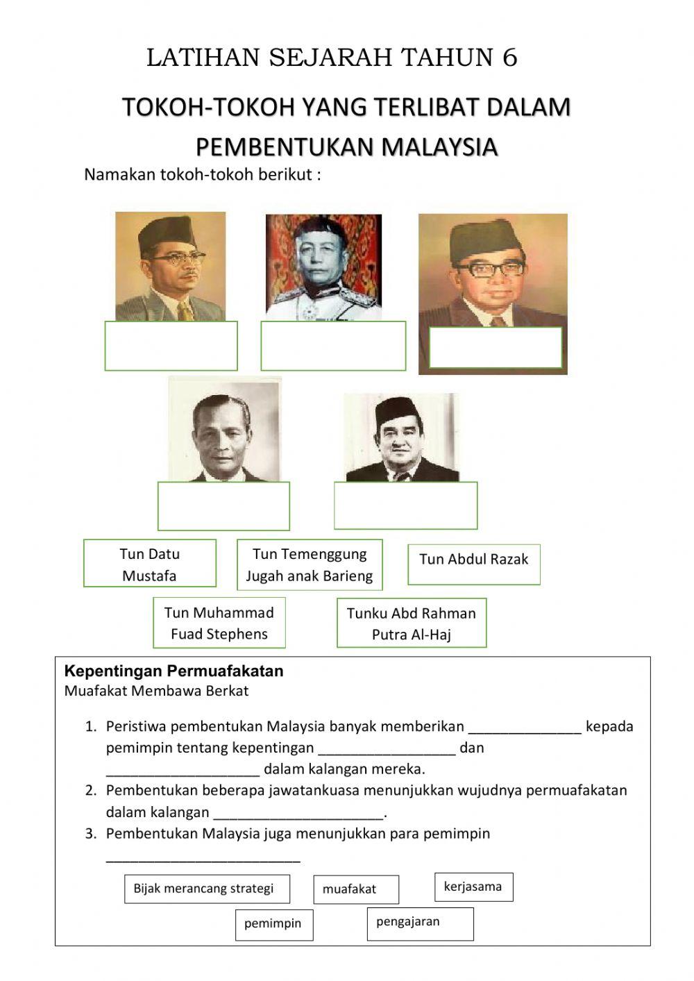 Latihan 1 sejarah tahun 6
