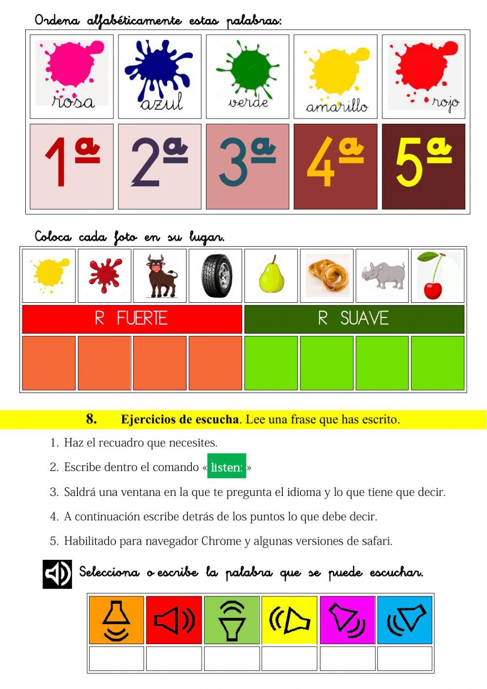 Actividades de Liveworksheet coles