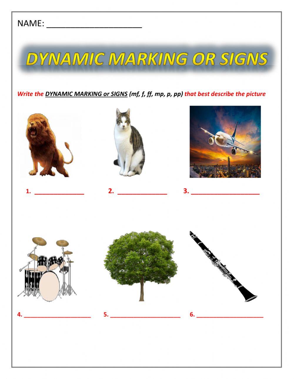Dynamic Marking or Signs