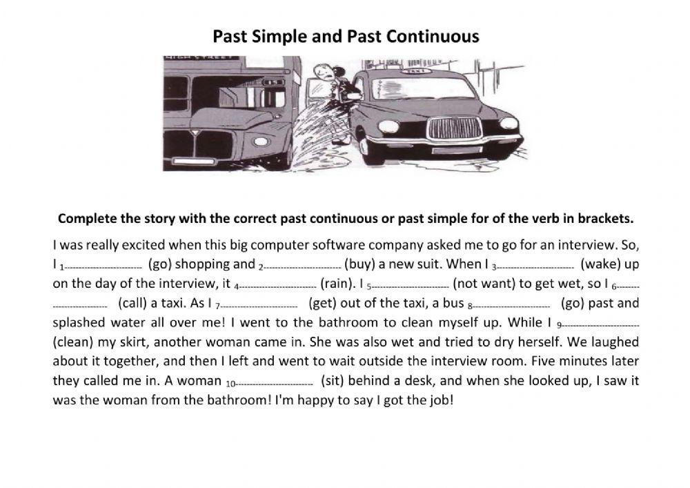 Past Simple and Past Continuous- Job Interview Story