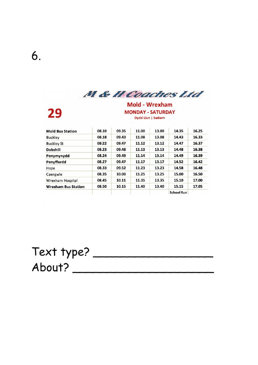 Text types reading e1 part 1