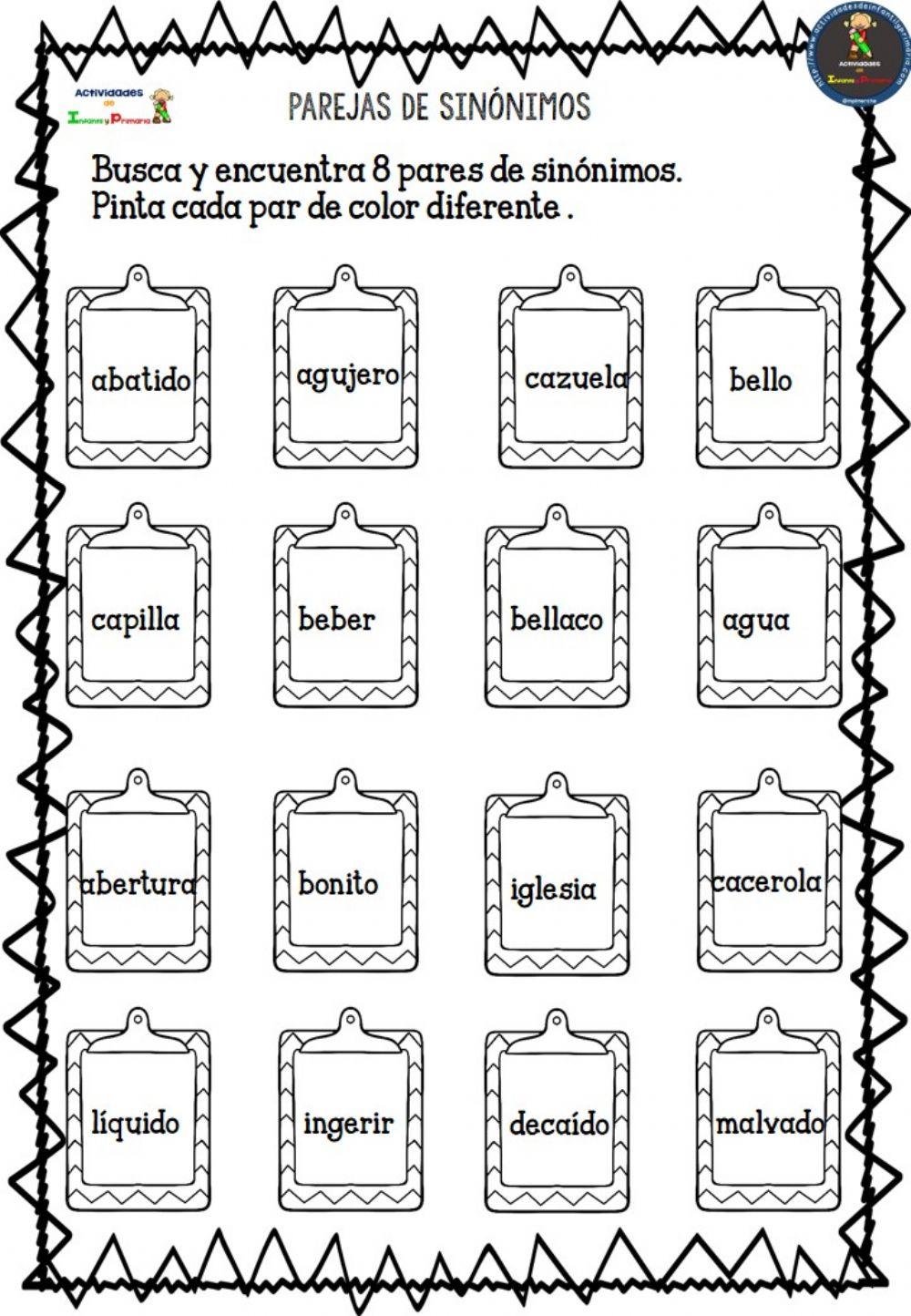 Parejas de sinónimos