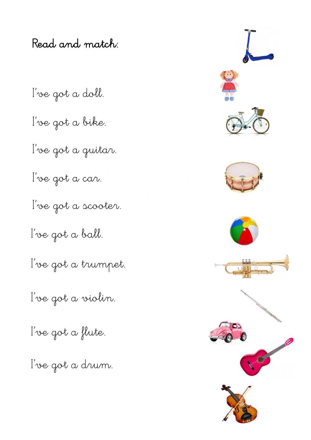 Toys and instruments. match