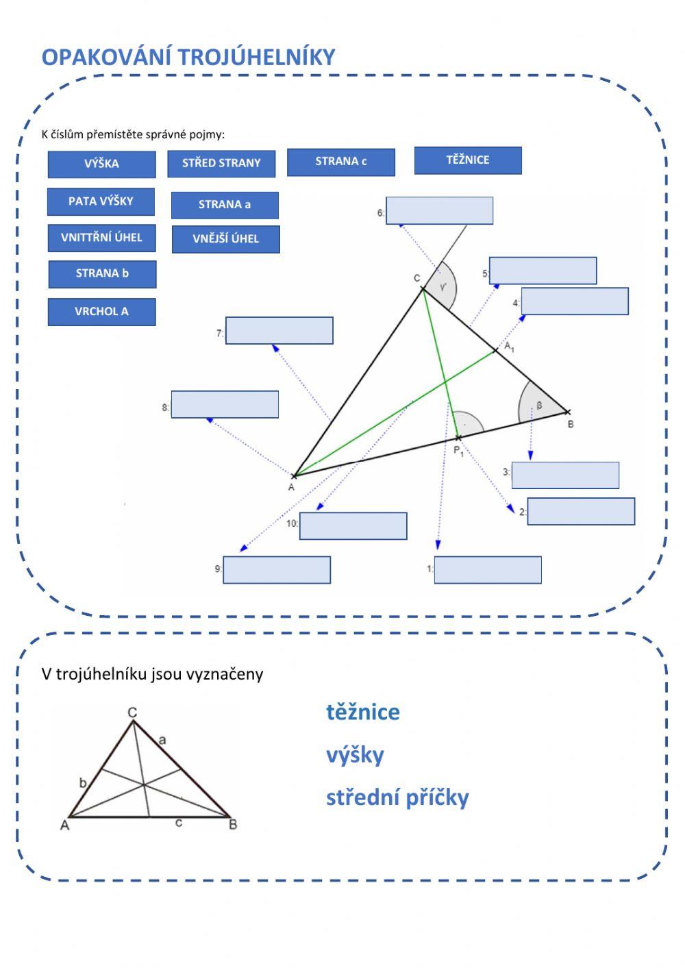 Opakování trojúhelníky