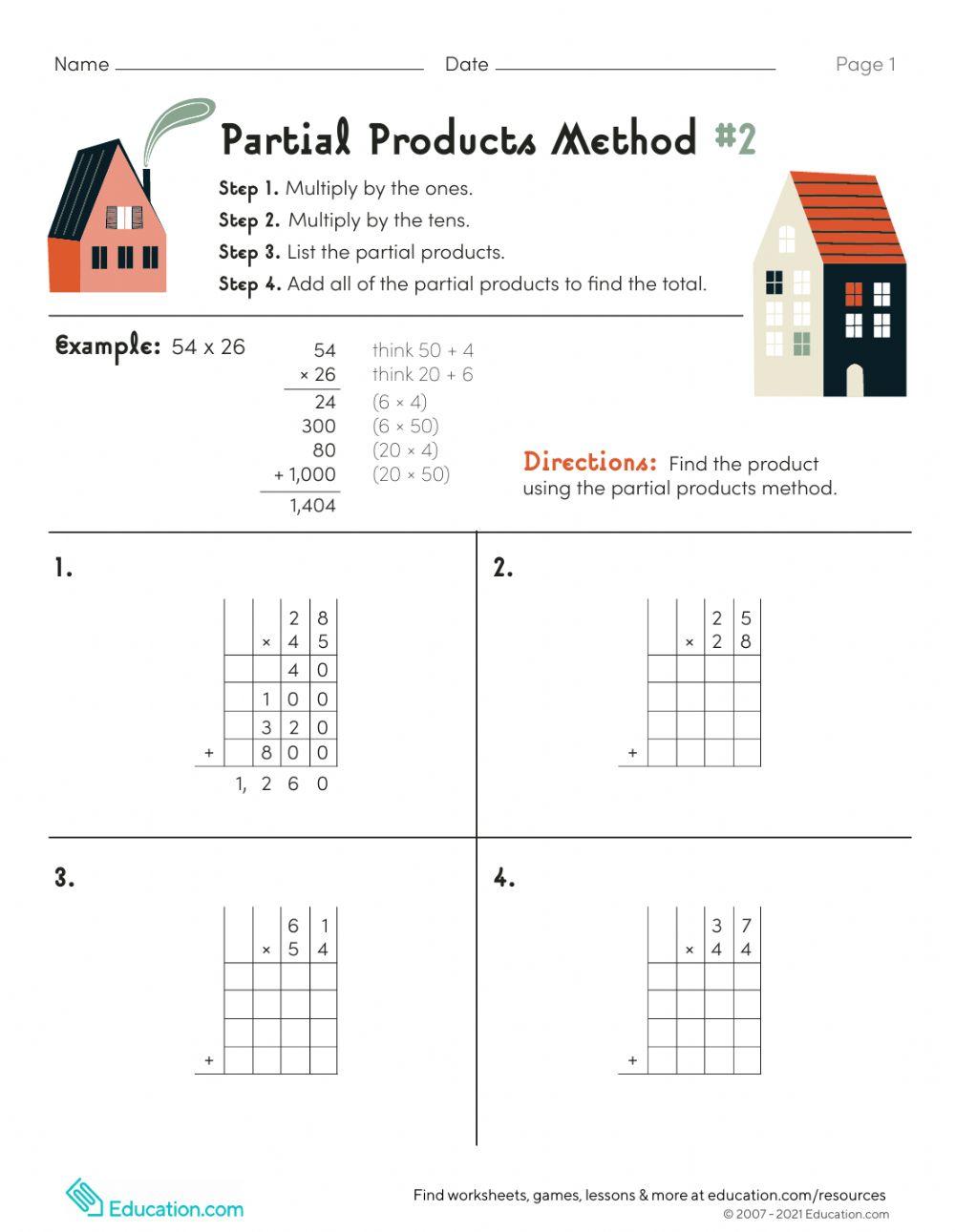 multiplication with partial products