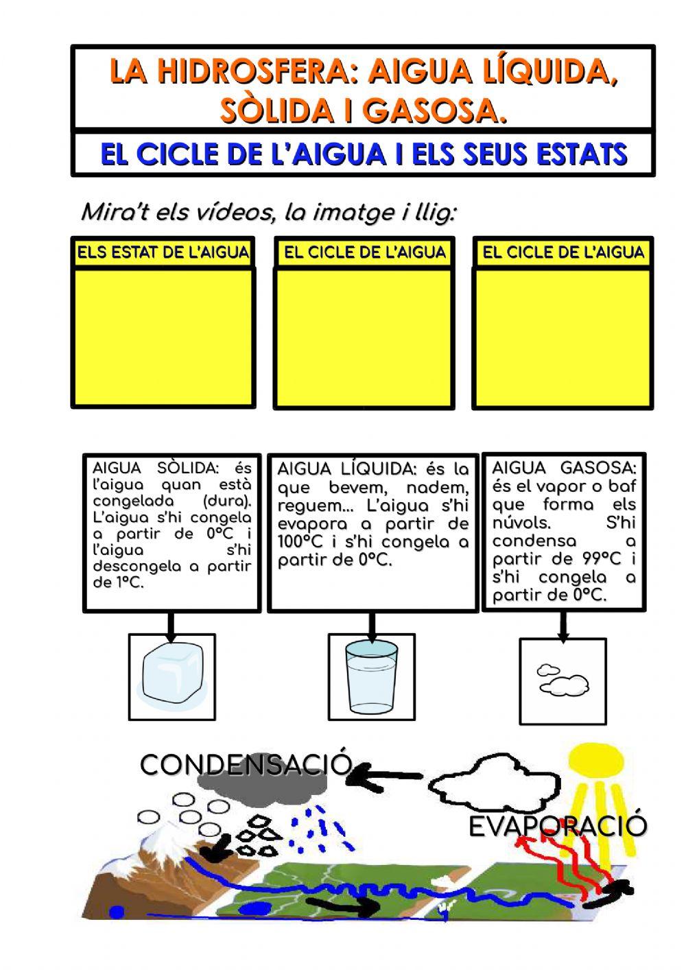 El cicle de l'aigua i els seus estats El cicle de l'aigua i els seus estats