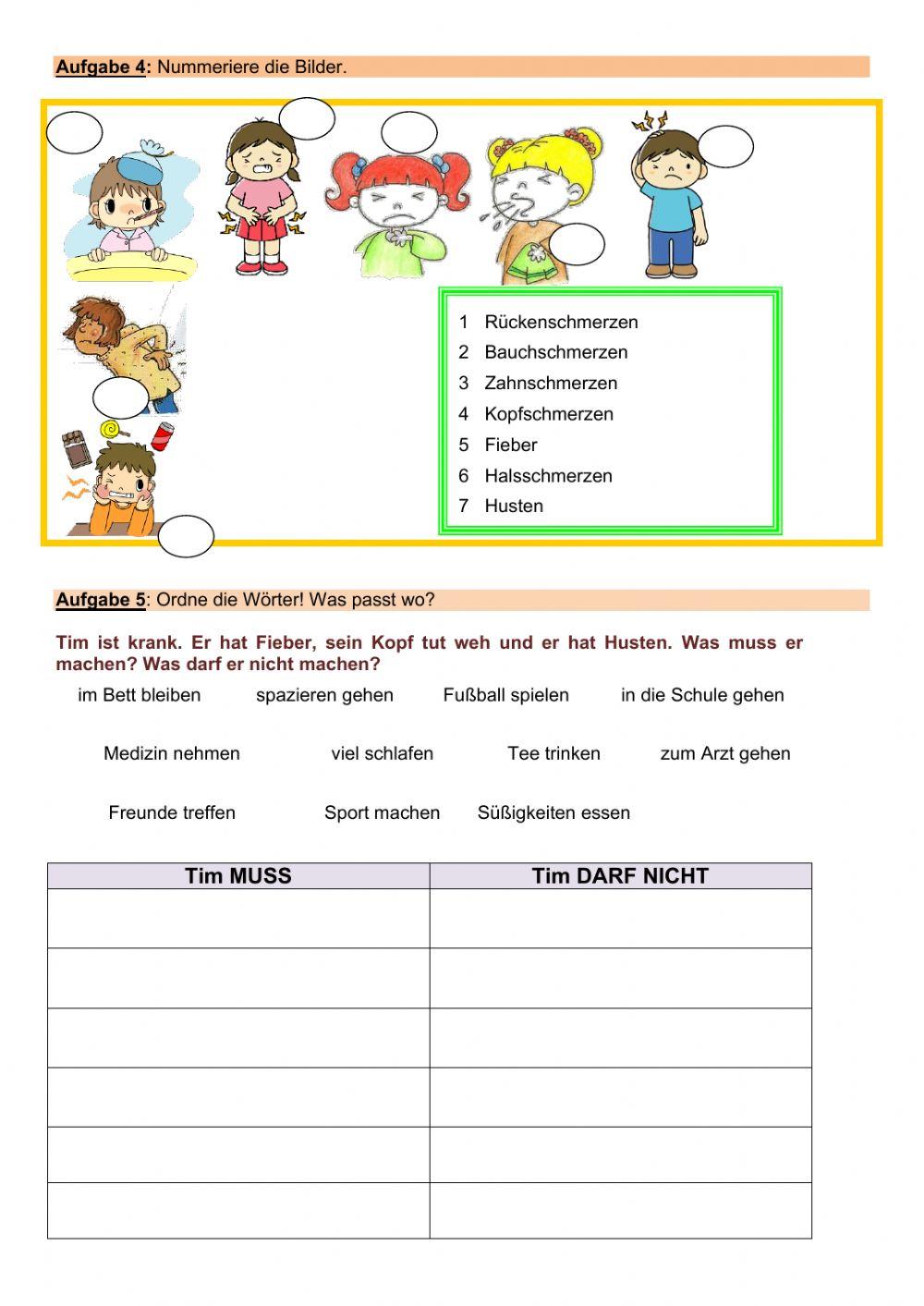 Gesundheit, Modalverben und wenn-Satz