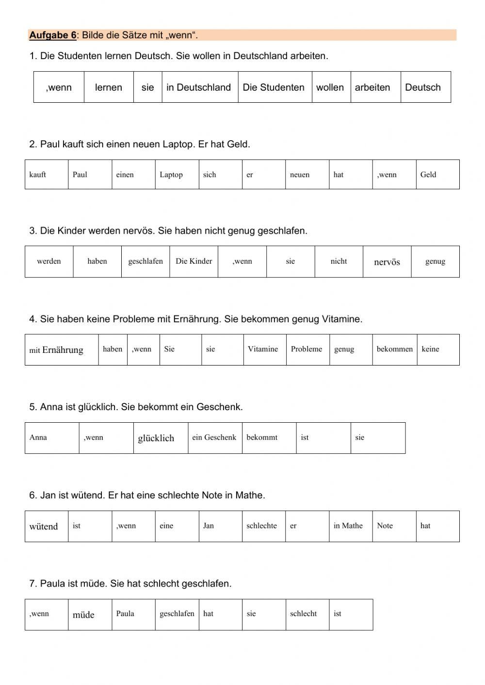 Gesundheit, Modalverben und wenn-Satz