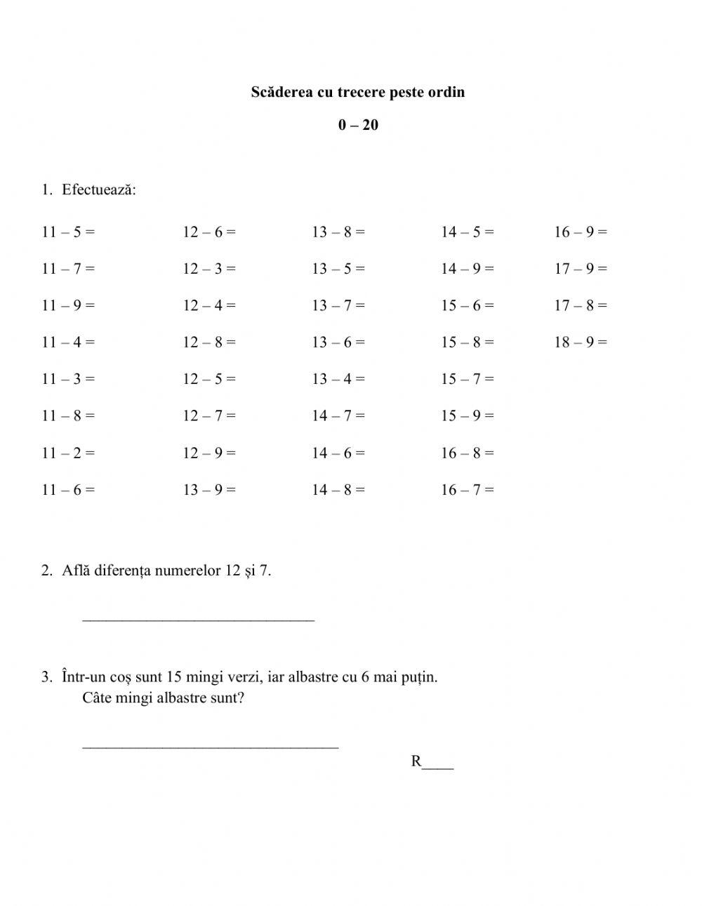 Scaderea cu trecere peste ordin 0-20