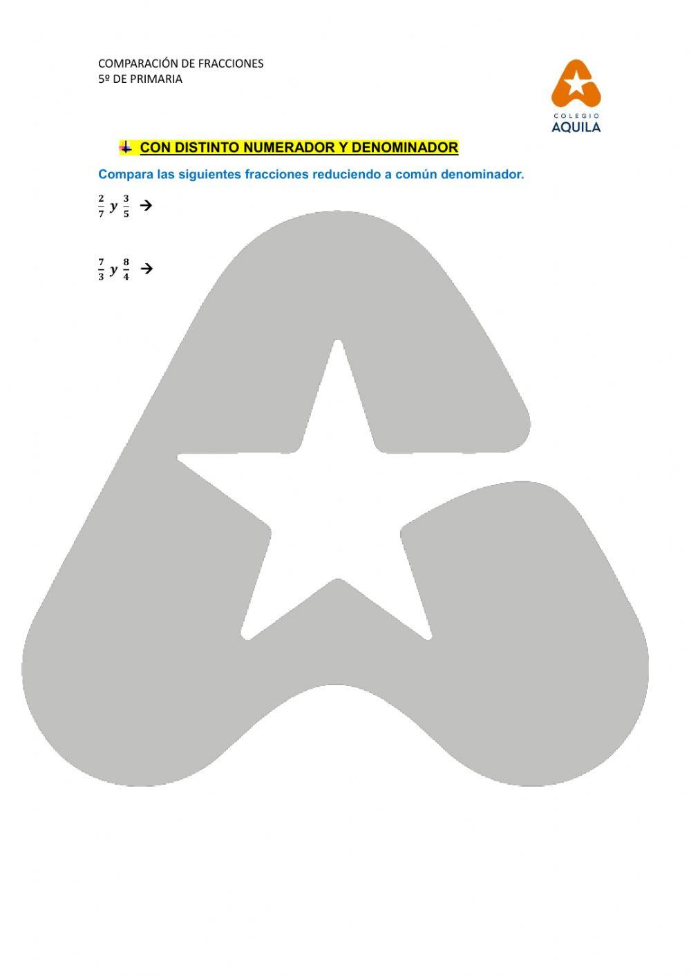 Comparar fracciones