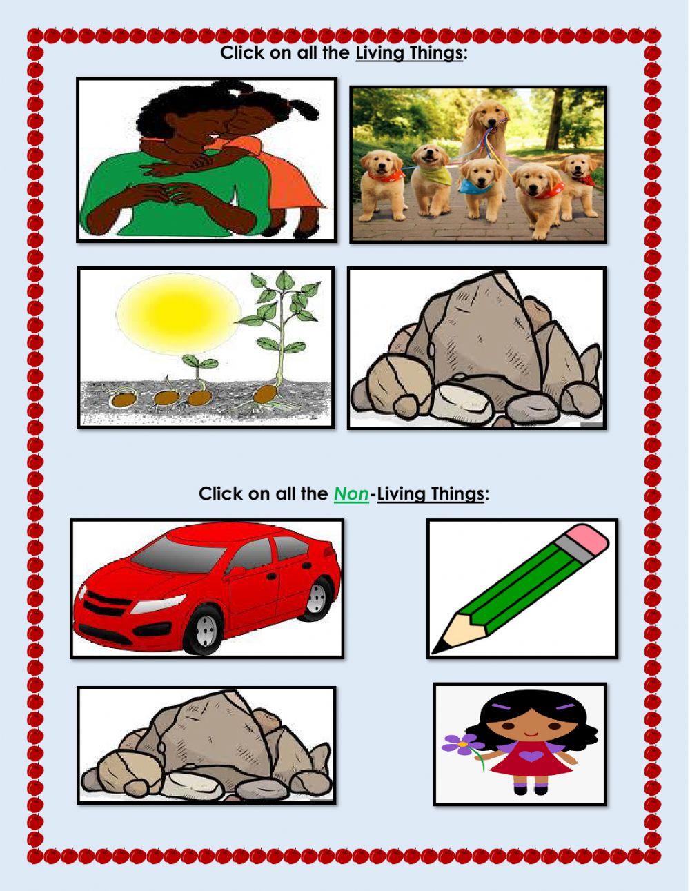 Can you find the living and non-living things?