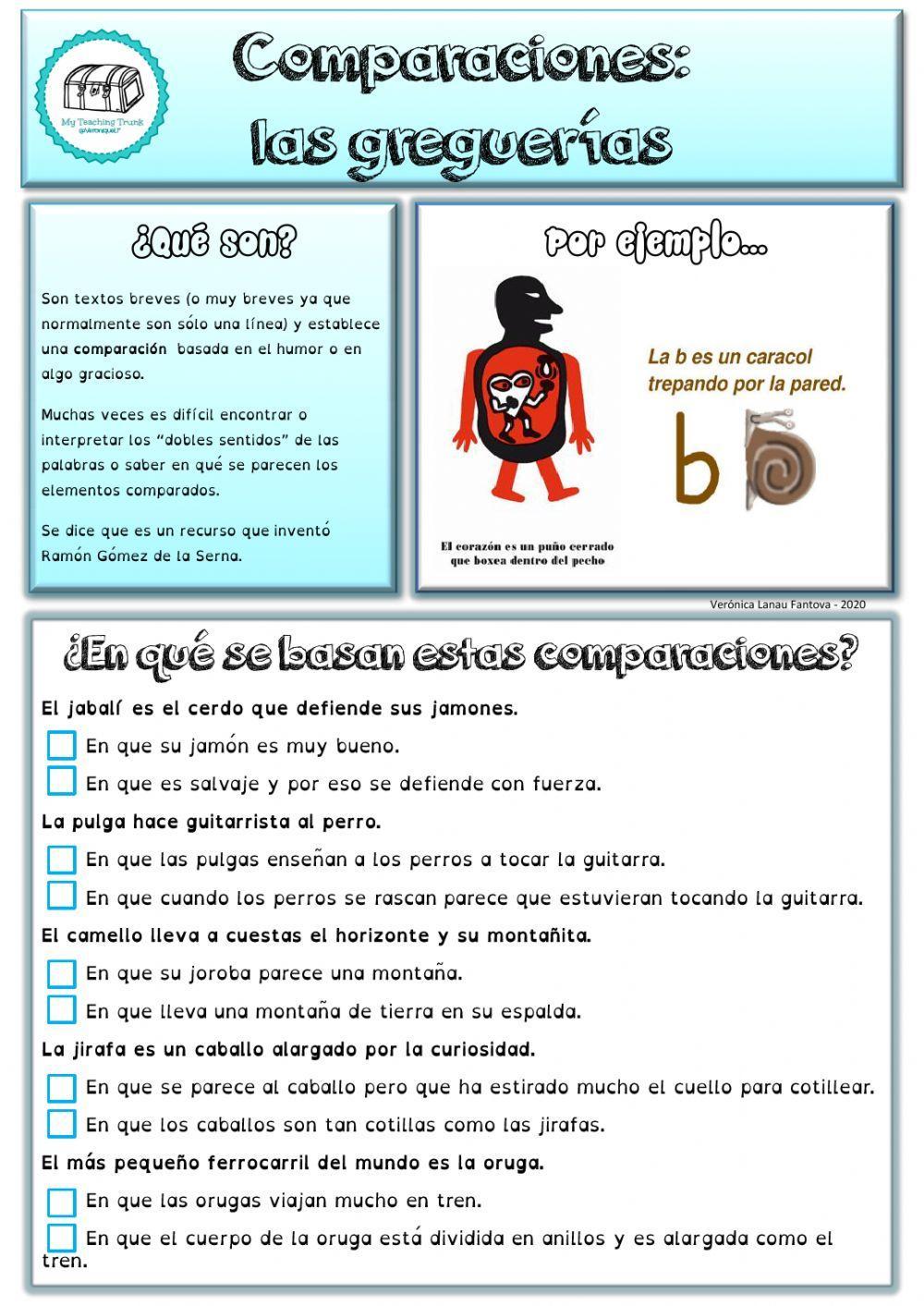 Greguerías: comparaciones especiales.