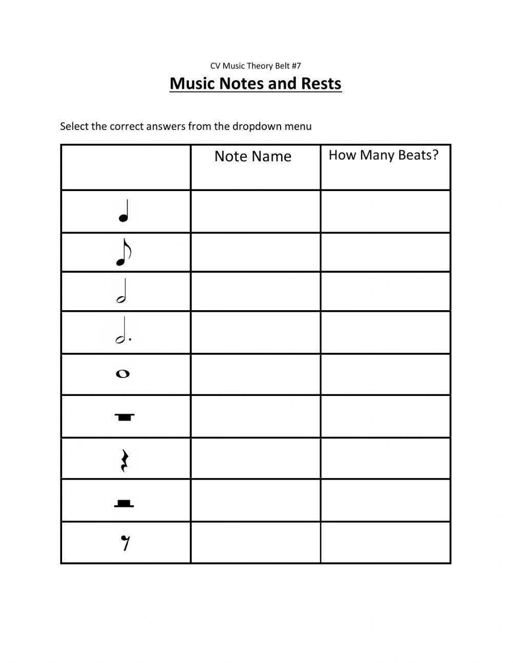 Music Notes-Rests-Symbols