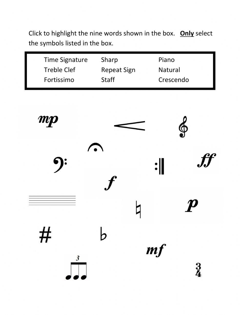 Notes And Rests Symbols