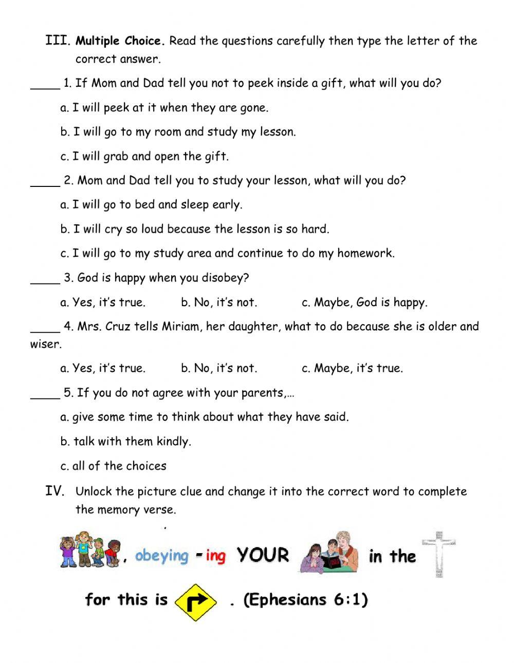 ESP-CL (PRIMARY) - LESSON 4: BEING DISOBEDIENT
