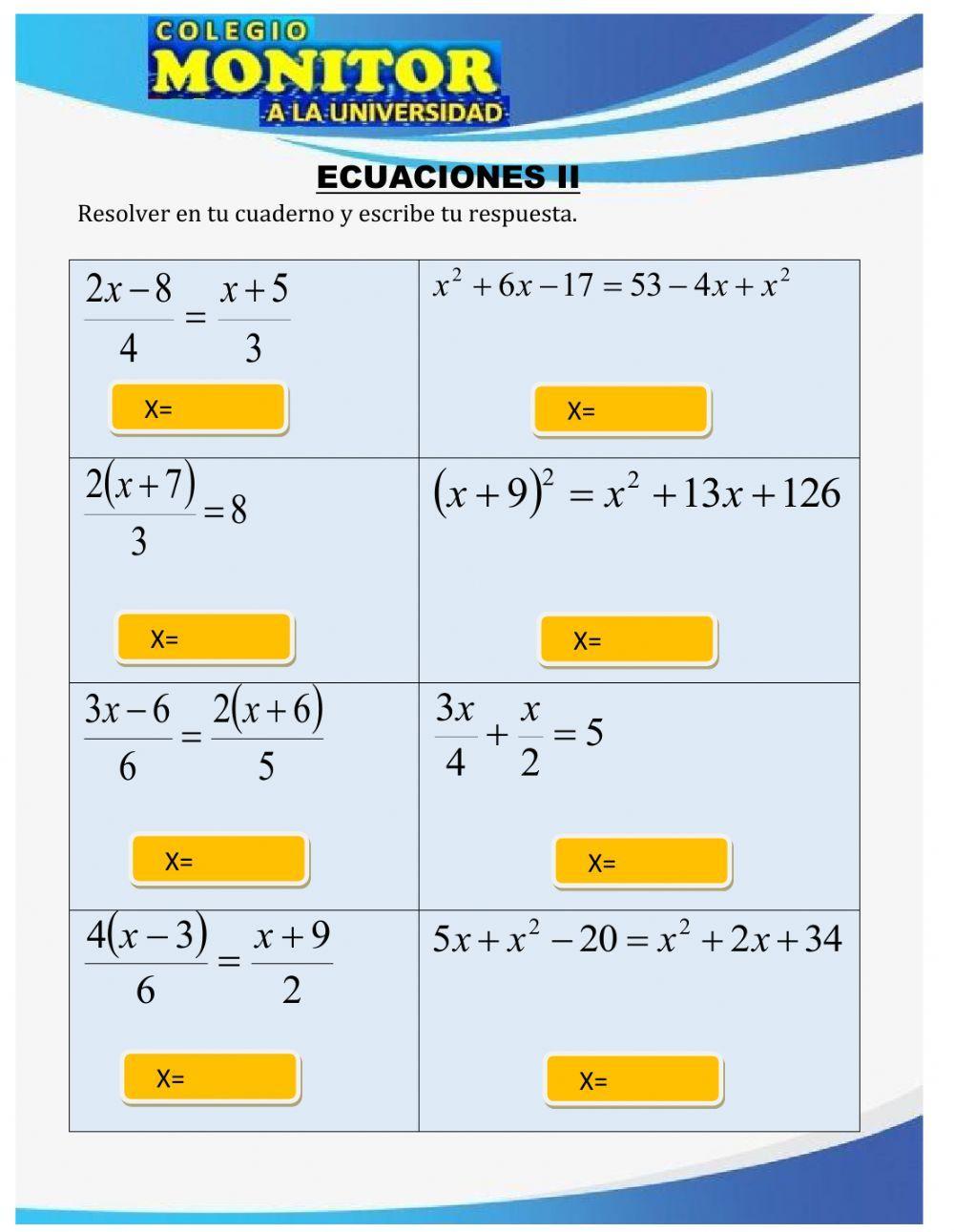 Ecuaciones ii