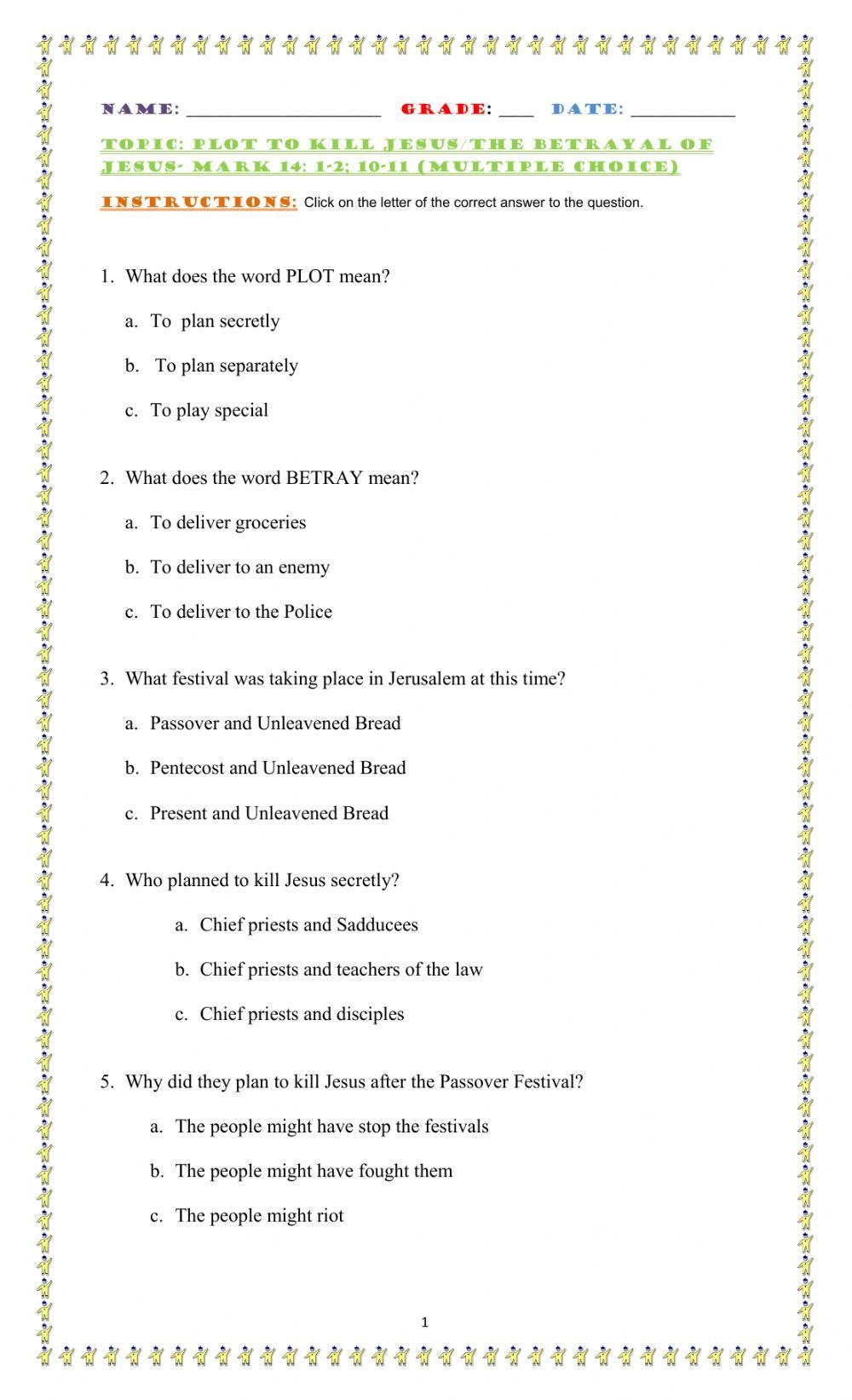 The Plot-Betrayal of Jesus