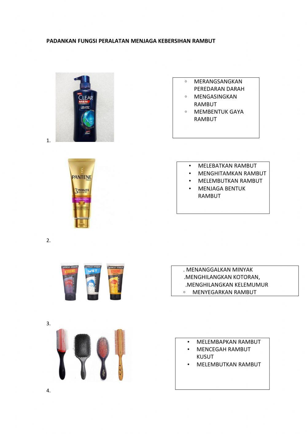 Peralatan dan fungsi alat menjaga kebersihan rambut 2.0