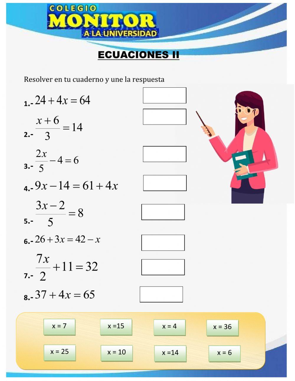 Ecuaciones II