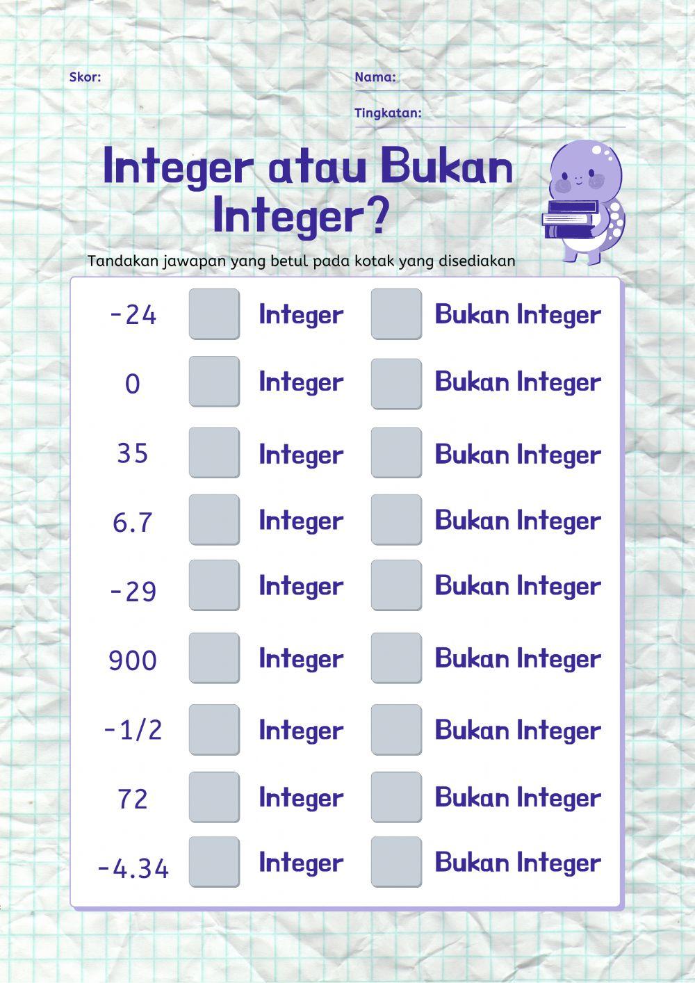Mengenal Integer Mengenal Integer
