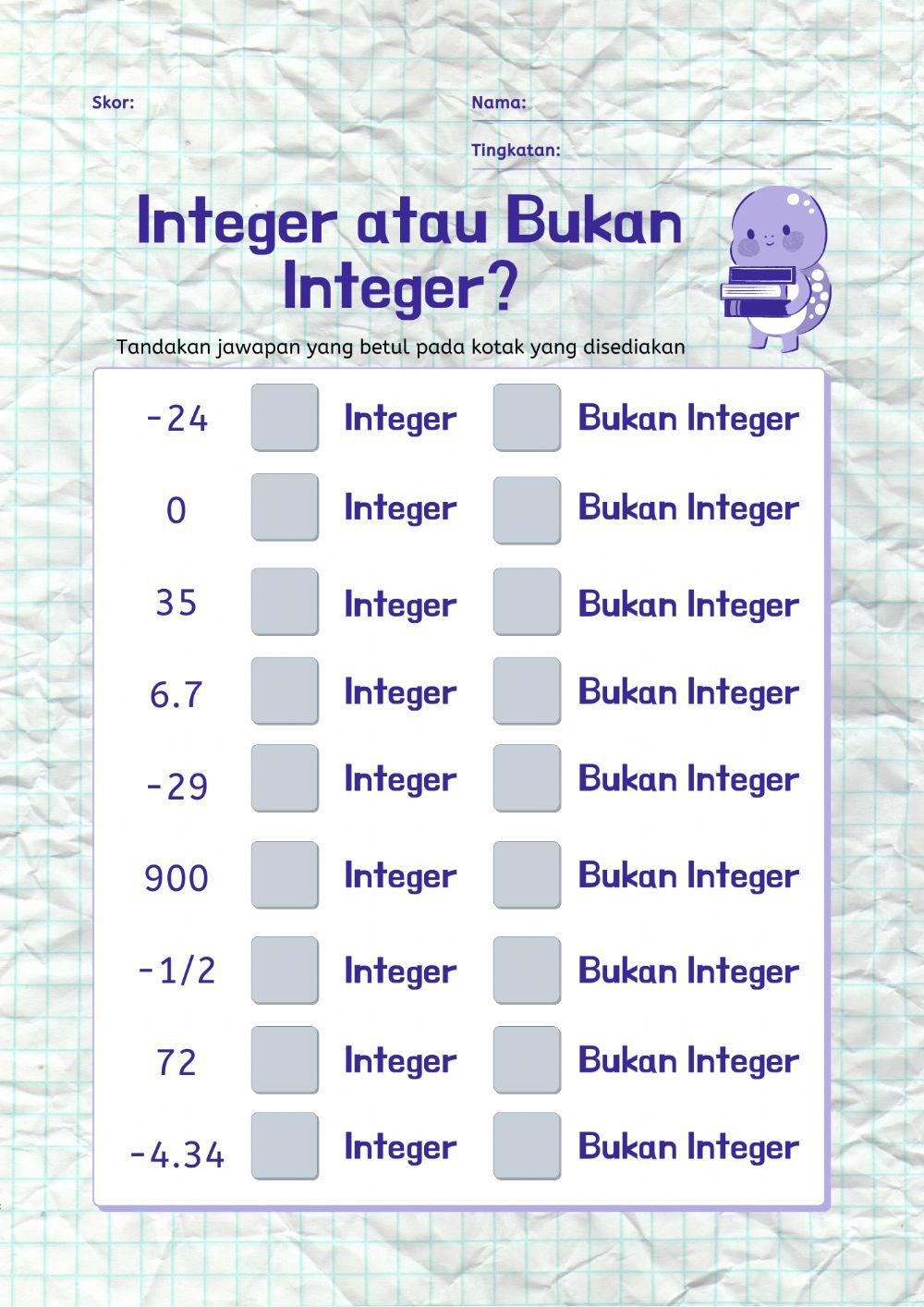 Mengenal Integer