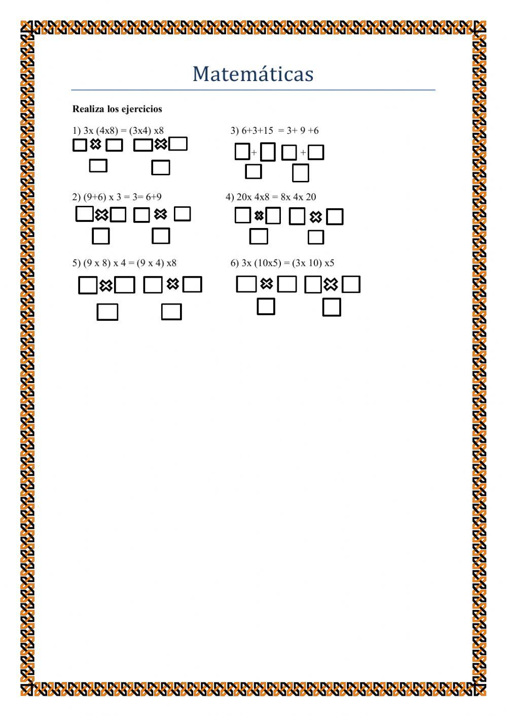 Propiedades de la multiplicación