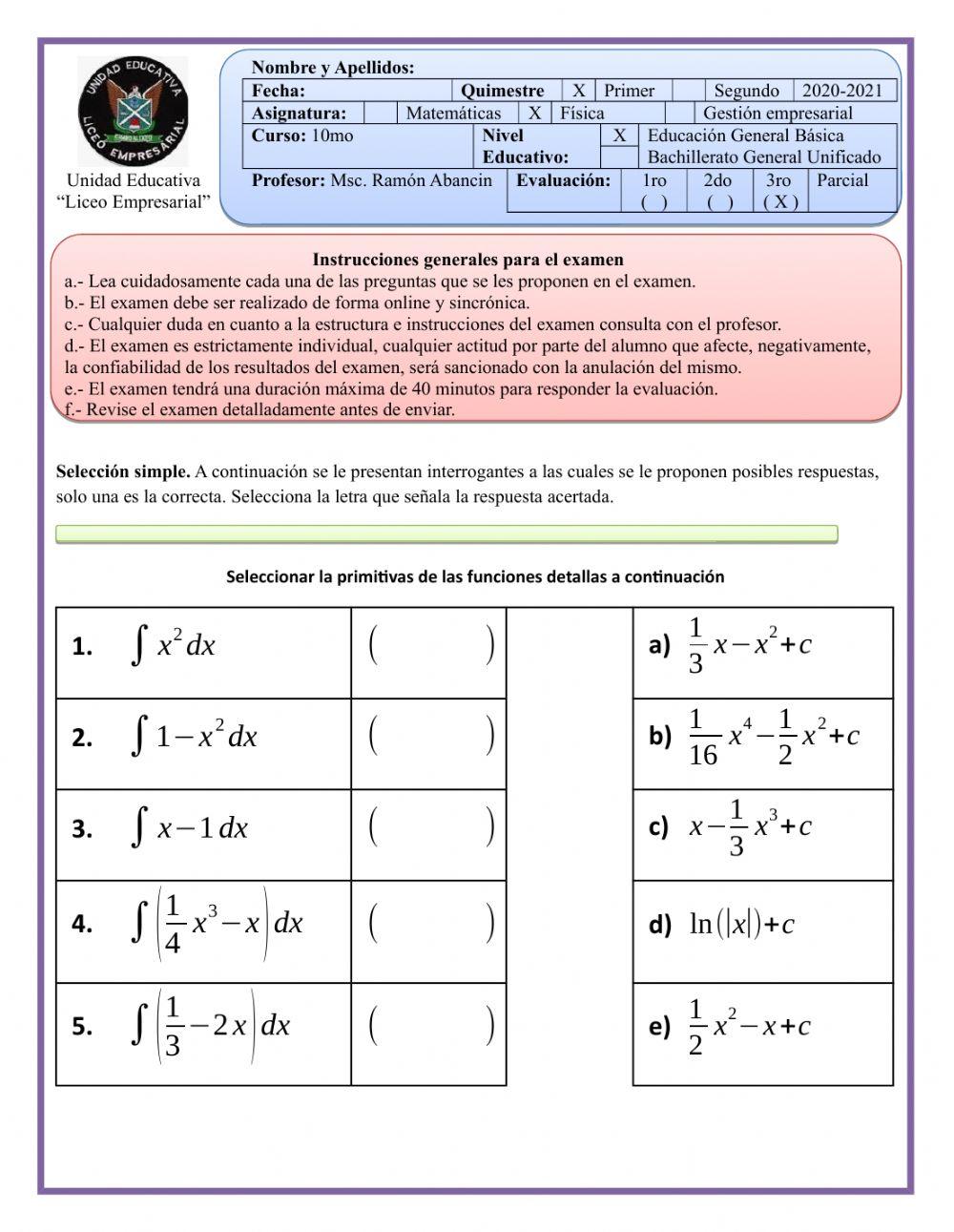3ro BGU Matemáticas