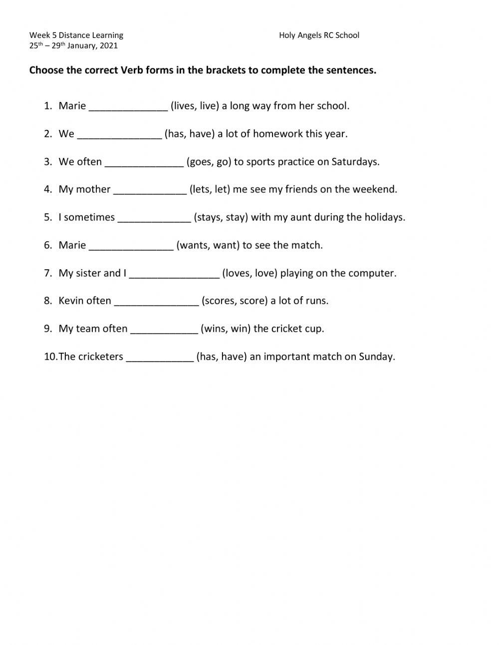 Subject Verb agreement
