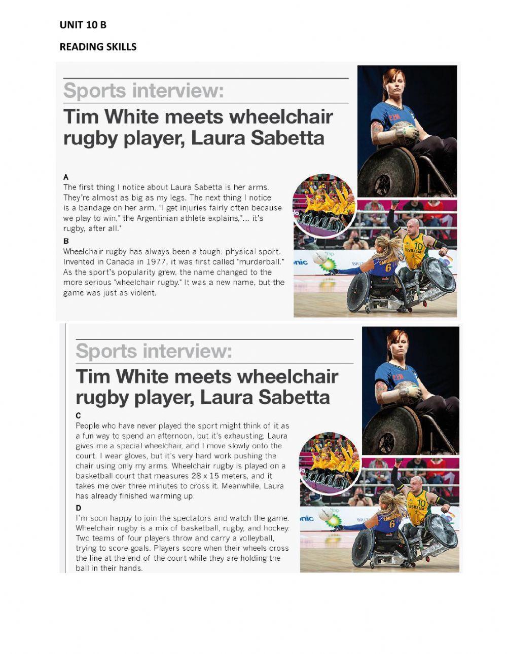 I 4 Unit 10 B Reading